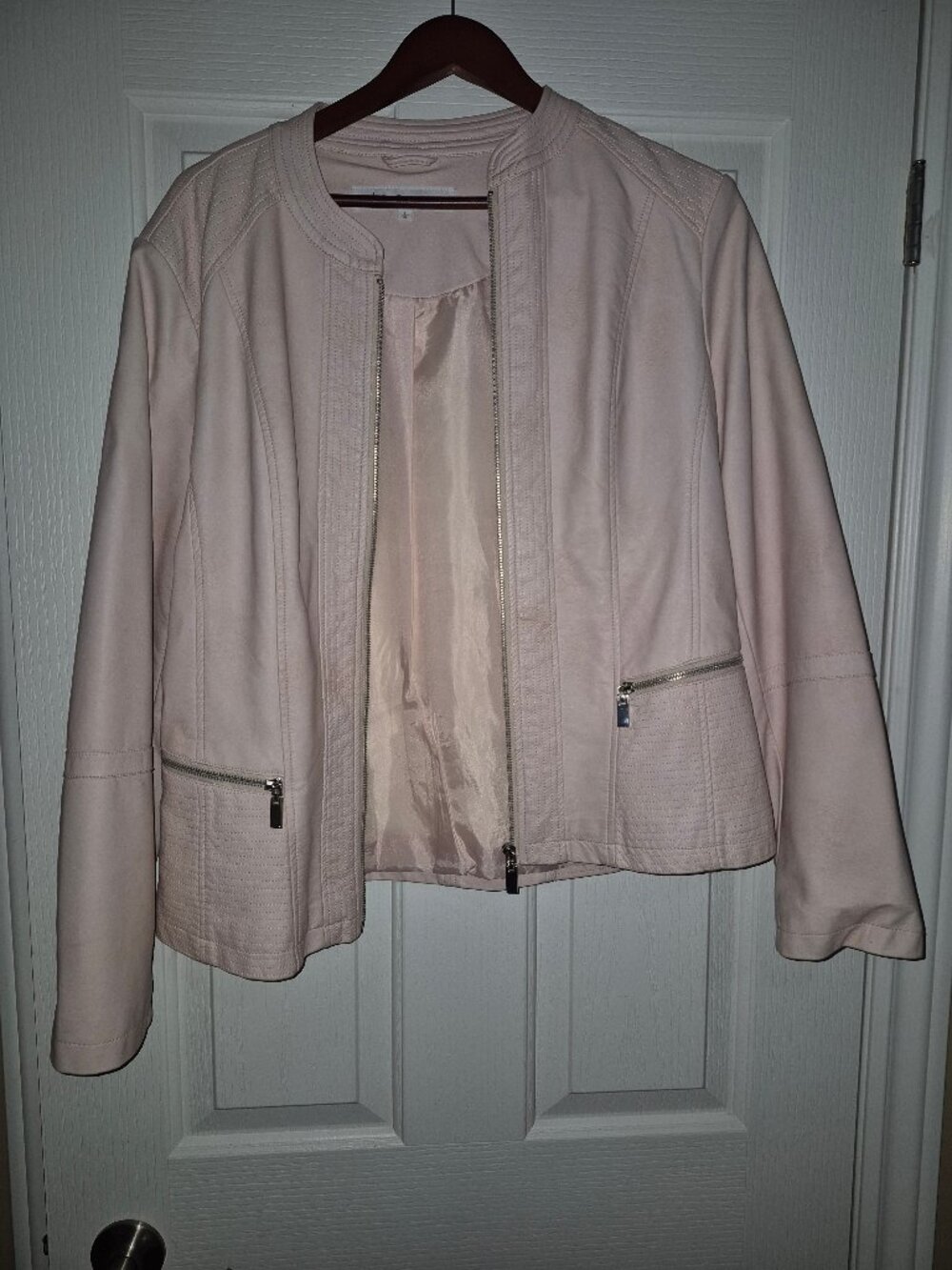 Cleo Faux Leather Pink Jacket